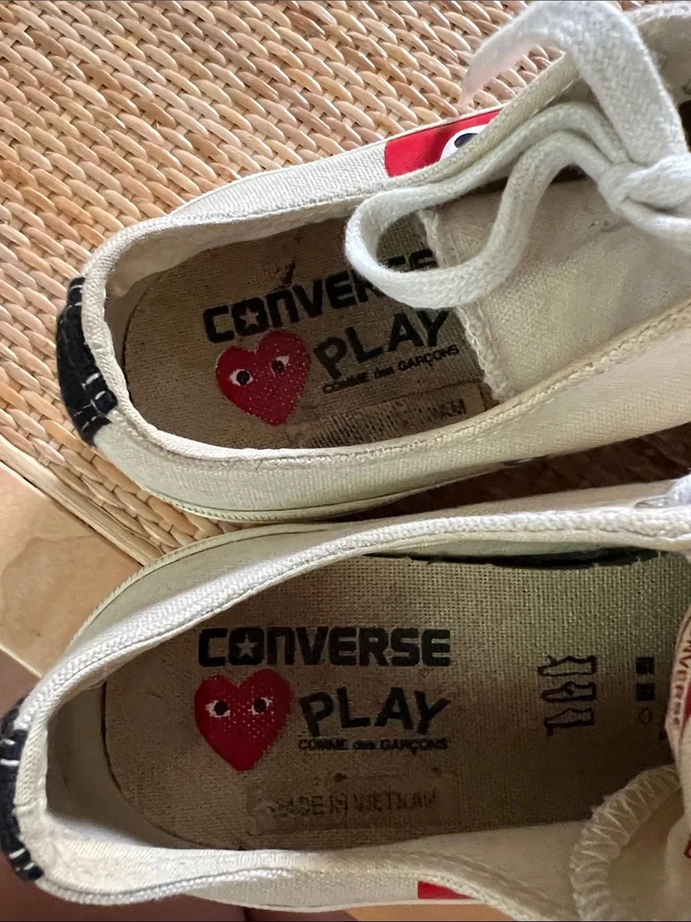 Men’s Converse x Commes des Garcons Low-Top Sneakers with Red Heart